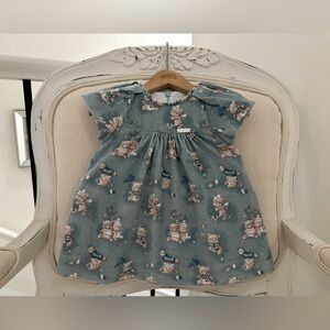 🧸 9 Mth Velvet Teddy Bear ADORABLE Baby Dress by Mayoral Like New